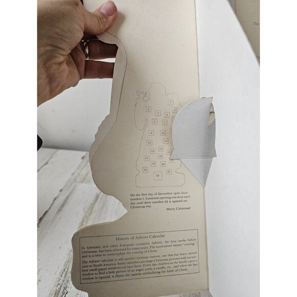 Old print factory Santa cardboard advent calendar Xmas Father Christmas vintage - Picture 8 of 11